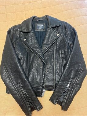Abercrombie & Fitch Black Faux Leather Moto Jacket